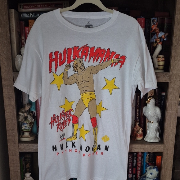 WWE Other - WWE Hulkamania White Tee with Red and Yellow Graphic